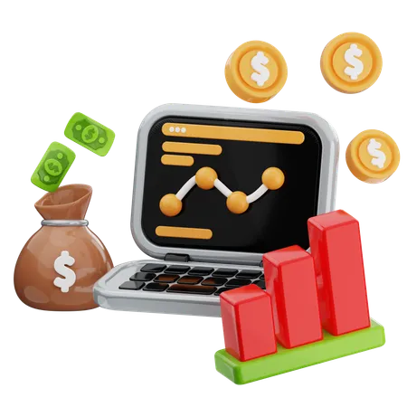 Cuadro financiero  3D Icon