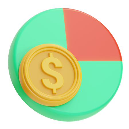 Gráfico circular financiero  3D Icon