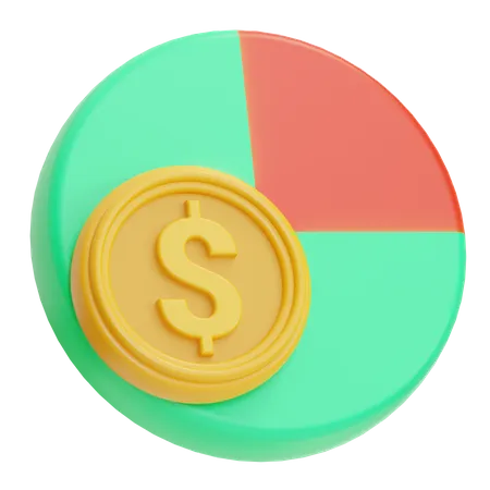 Gráfico circular financiero  3D Icon