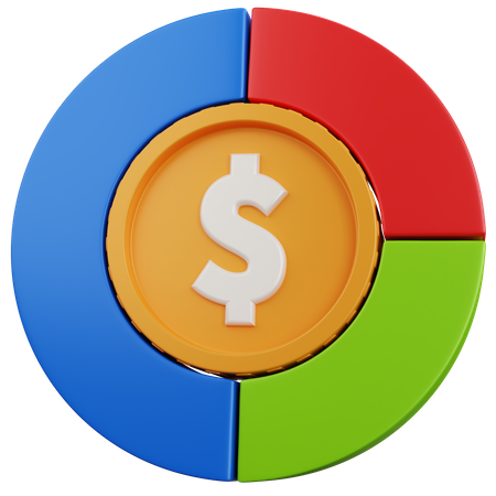 Gráfico circular financiero  3D Icon