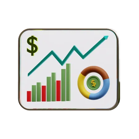 Cuadro financiero  3D Icon