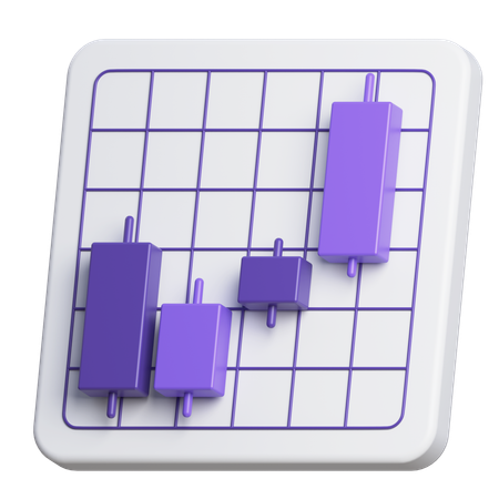 Gráfico gráfico del mercado  3D Icon