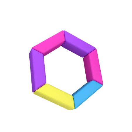 Gráfico hexágono  3D Icon