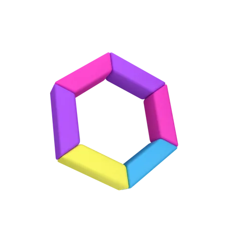 Gráfico hexágono  3D Icon