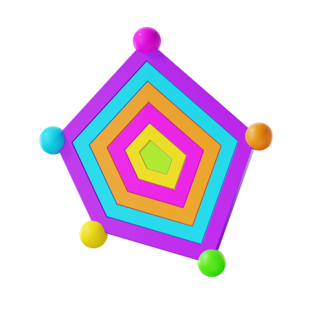 Gráfico hexágono  3D Icon