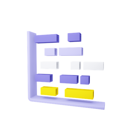 Gráfico horizontal  3D Icon