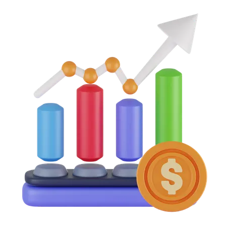 Investimento em Gráfico  3D Icon