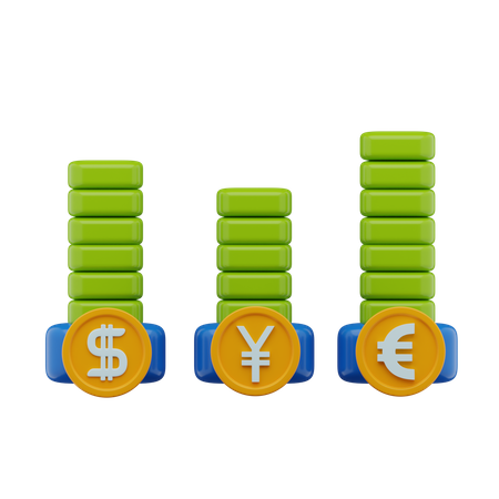 Gráfico de moeda  3D Icon