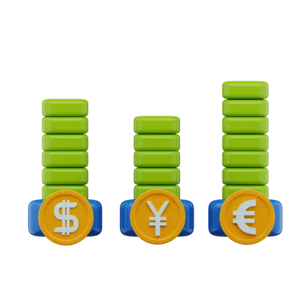 Gráfico de moeda  3D Icon