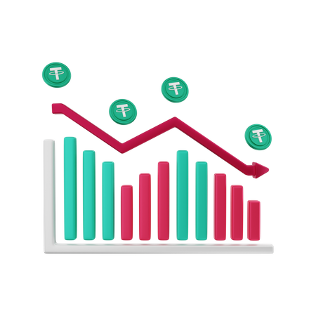 Gráfico negativo de atadura  3D Illustration