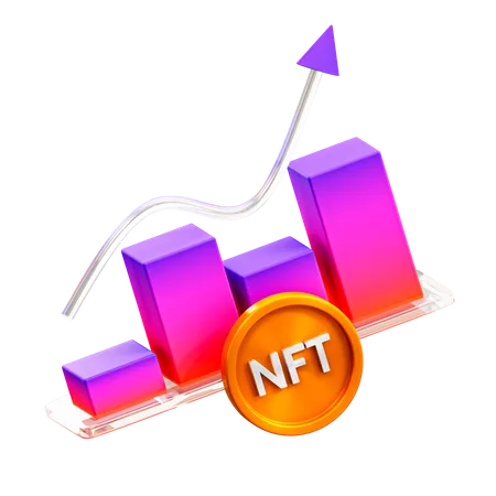 Gráfico nft  3D Illustration