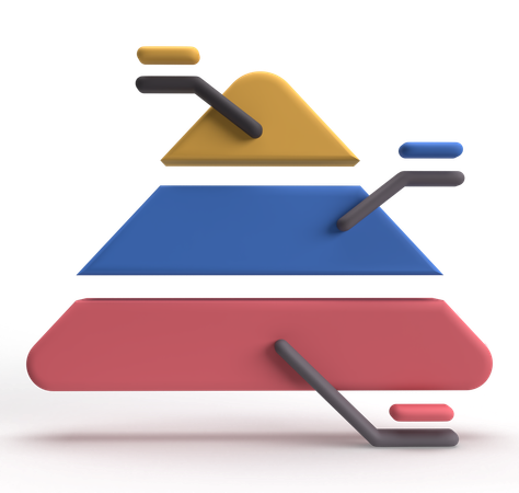 Diagrama piramidal  3D Icon