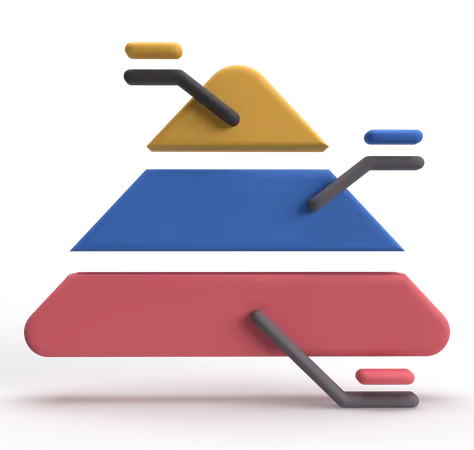 Diagrama piramidal  3D Icon