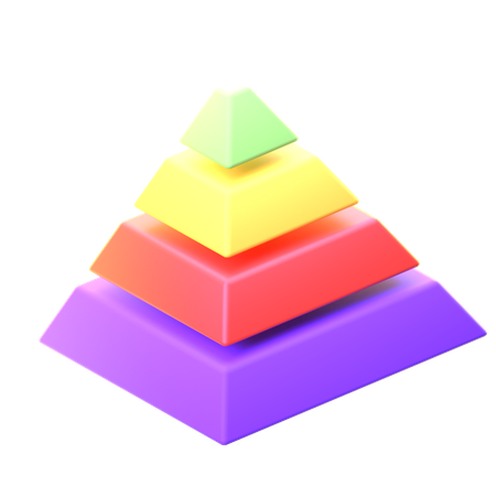 Diagrama piramidal  3D Icon