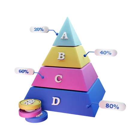 Diagrama piramidal  3D Icon