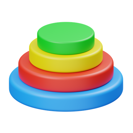 Gráfico piramidal circular  3D Icon