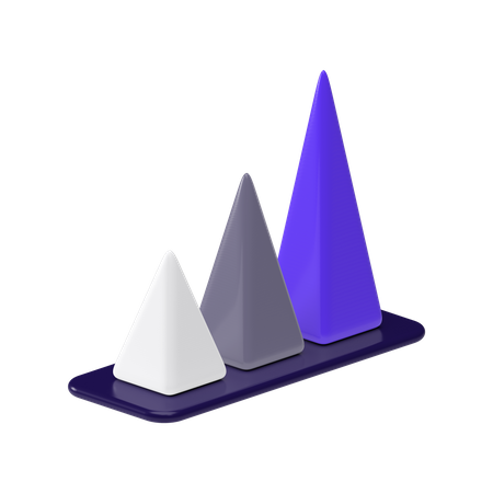 Gráfico de pirâmide  3D Illustration