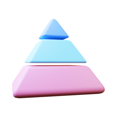 Gráfico de pirâmide  3D Illustration