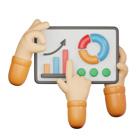 Mano mostrando gráfico  3D Icon