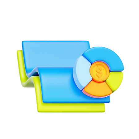 Gráfico de relatório financeiro  3D Icon