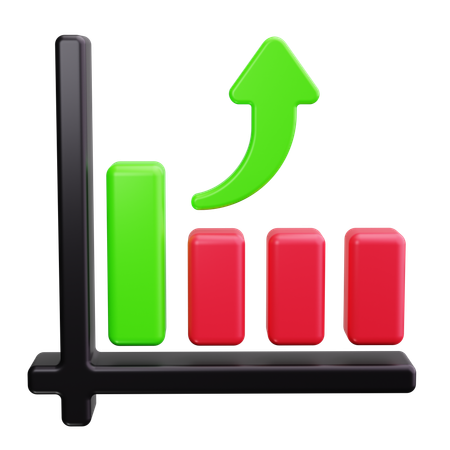 Gráfico seta para cima  3D Icon