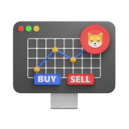 Gráfico shiba inu  3D Icon