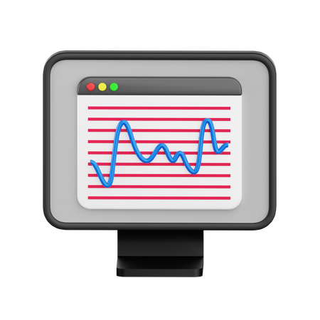 Grafico delle negoziazioni di mercato  3D Icon