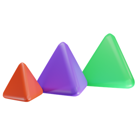 Gráfico triangular  3D Icon