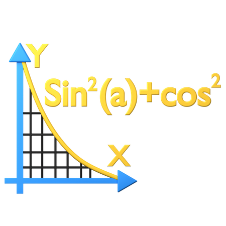 Gráfico trigonométrico  3D Icon