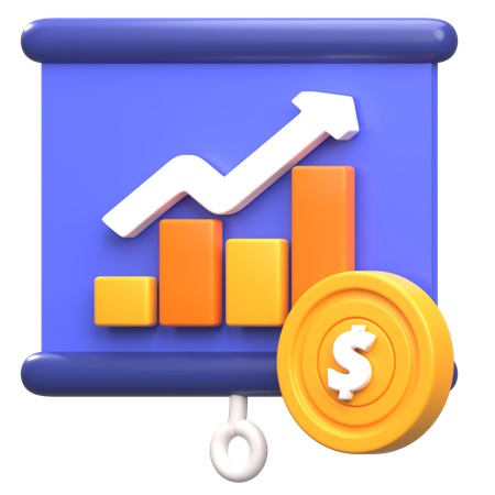 Gráficos financeiros  3D Icon