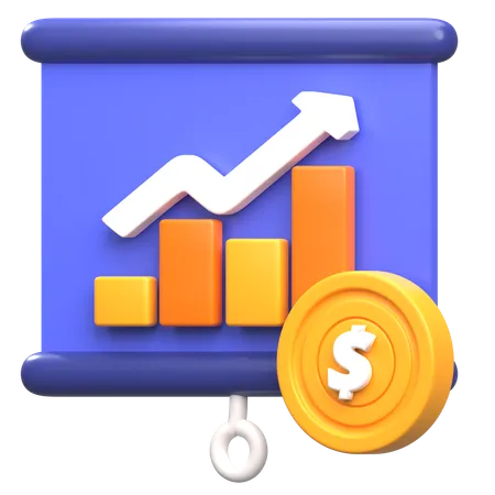 Gráficos financeiros  3D Icon