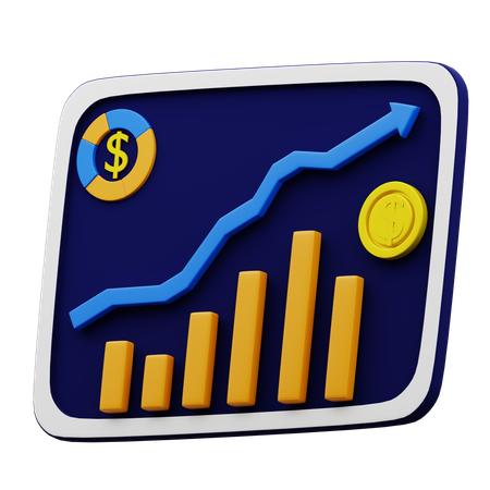 Gráficos de ingresos  3D Icon