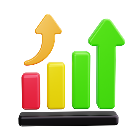 Graph mit Aufwärtstrend  3D Icon