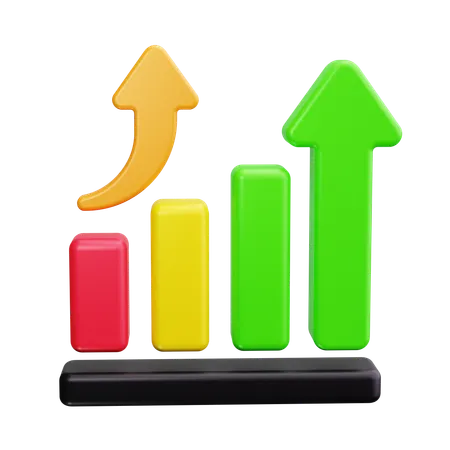 Graph mit Aufwärtstrend  3D Icon