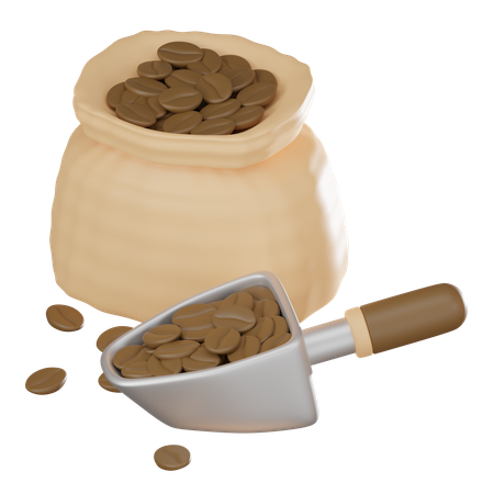 Grains de café  3D Icon