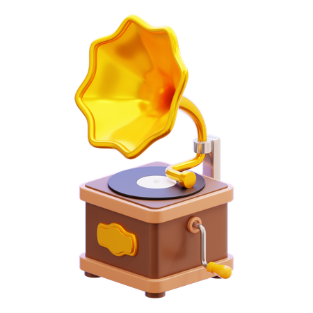 Gramofone antigo  3D Icon