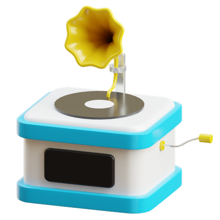 Gramofone antigo  3D Icon