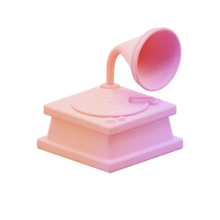 Gramophone  3D Illustration