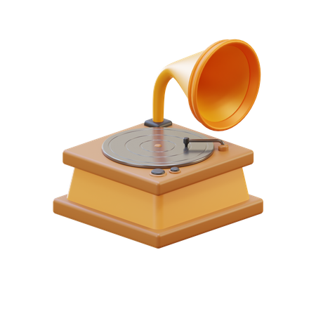 Gramophone  3D Illustration