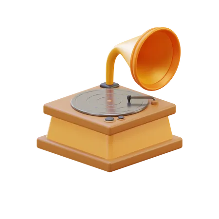 Gramophone  3D Illustration