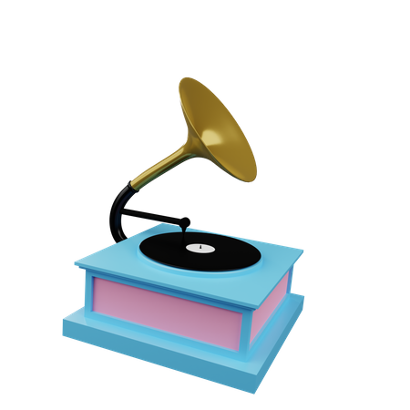 Gramophone  3D Illustration