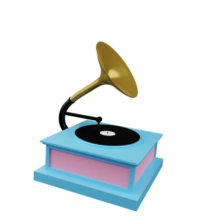 Gramophone  3D Illustration