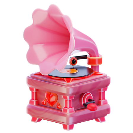 Amour du gramophone  3D Icon