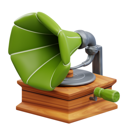 Phonographe en bois  3D Icon