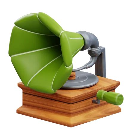 Phonographe en bois  3D Icon