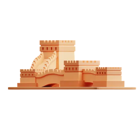 La Grande Muraille de Chine  3D Illustration
