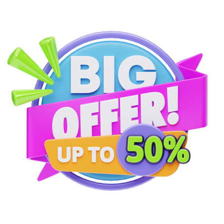 Grande oferta até 50%  3D Icon