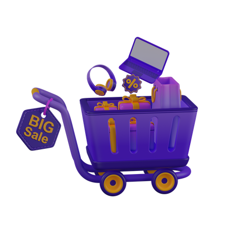 Chariot de grande vente  3D Icon