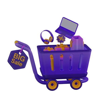 Chariot de grande vente  3D Icon