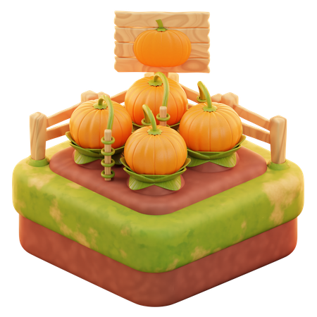 Granja de calabazas  3D Icon